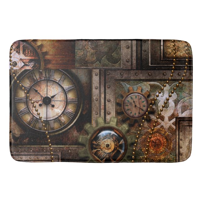 Wonderful steampunk design bath mat (Front)