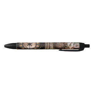 Wonderful steampunk design black ink pen