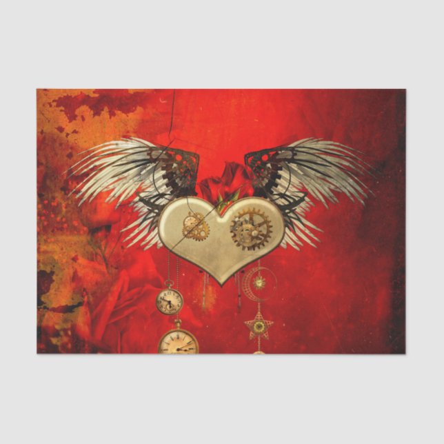 Wonderful steampunk heart tissue paper (Front)