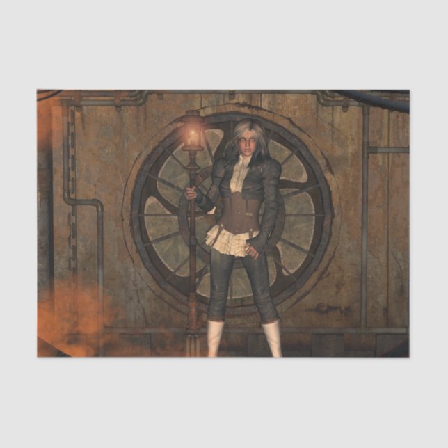 Wonderful steampunk lady tissue paper (Front)