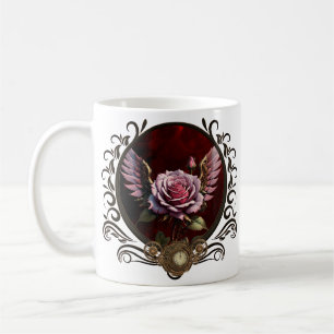 Wonderful steampunk rose with wings coffee mug