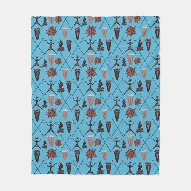 Wonderful Symbols Abstract Pattern Fleece Blanket (Front)