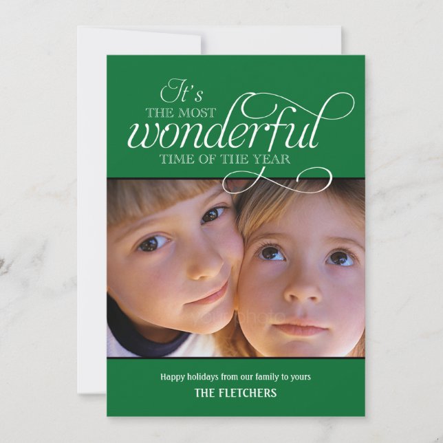 Wonderful Time Holiday Photo Cards (Front)