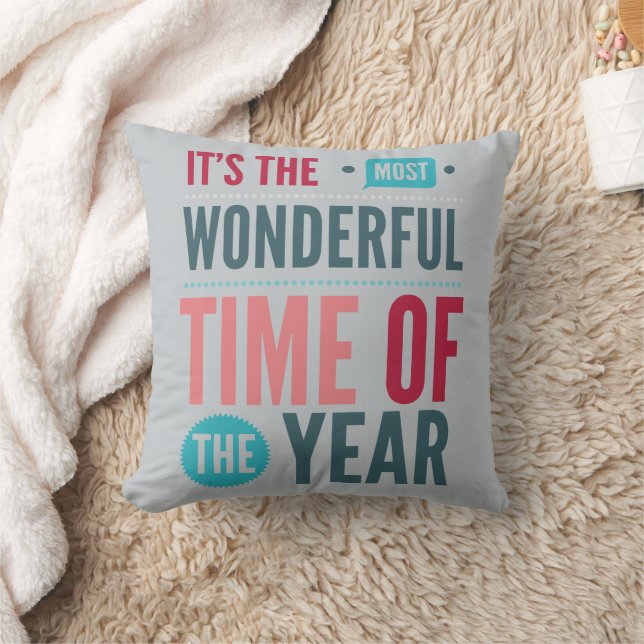 Wonderful Time of the Year Typography Cushion (Blanket)