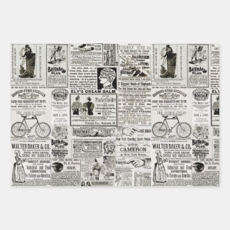 Wonderful Victorian Era Newspaper Advertising Ads  Wrapping Paper Sheet