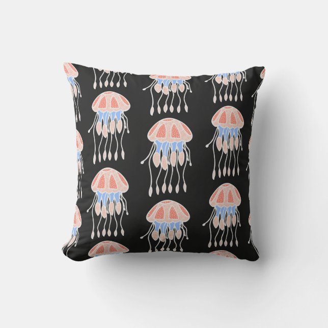 Wonderful vintage seamless pattern of jellyfish. B Cushion (Front)