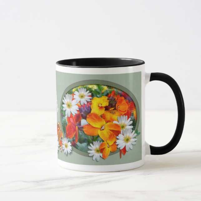 WONDERFUL WALLFLOWERS ~ Momogram Mug (Right)