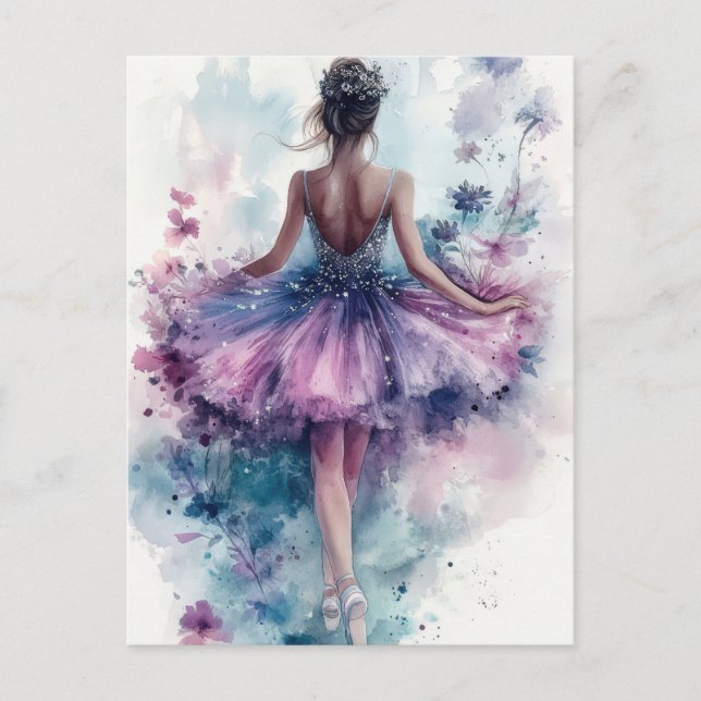 Wonderful watercolor ballerina in Tutu Postcard (Front)