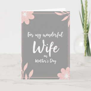 Wonderful Wife Card For Mother