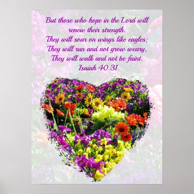 WONDERFUL WILD FLOWER ISAIAH 40:31 ON EAGLE'S WING POSTER (Front)