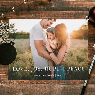 Wonderful Wishes Modern Full Photo Holiday Postcard