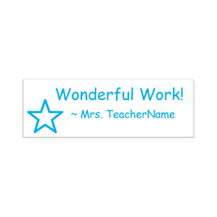 "Wonderful Work!" Teaching Assistant Rubber Stamp