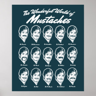Wonderful World of Mustaches Poster