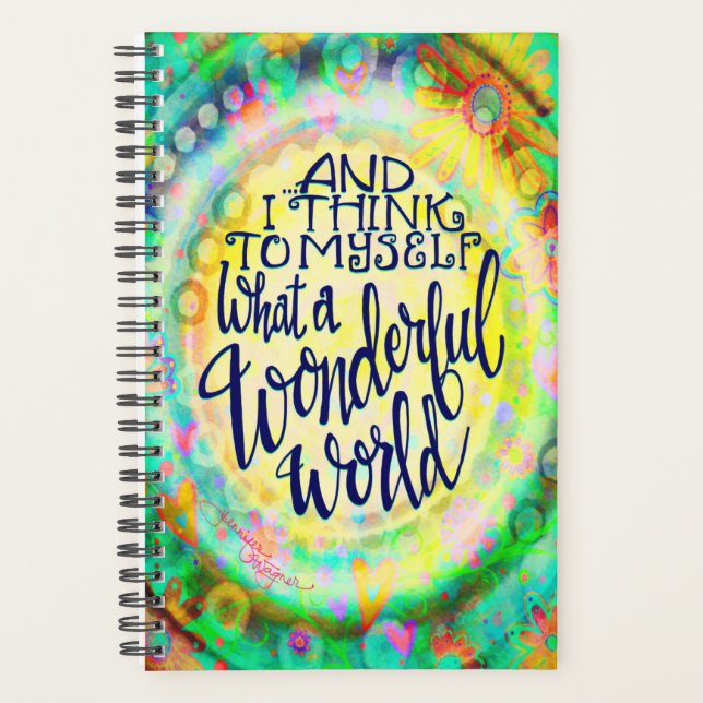 Wonderful World Pretty Floral Inspiring Trendy Planner (Front)