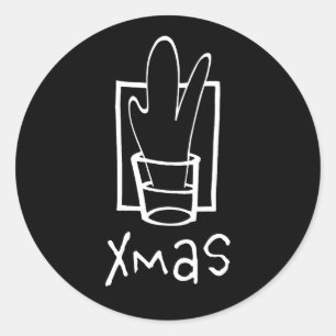 Wonderful Xmas Shot Glass Classic Round Sticker