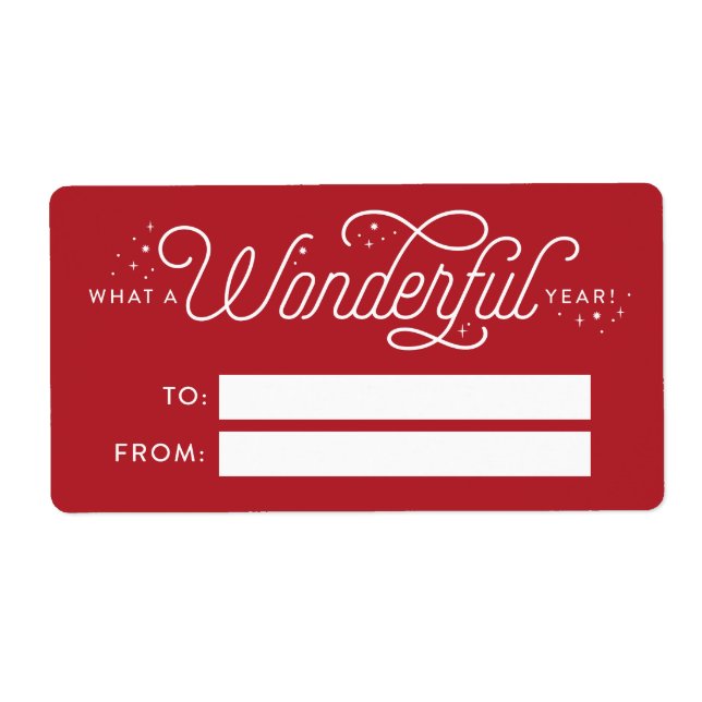 Wonderful Year Custom Holiday Gift Labels (Front)
