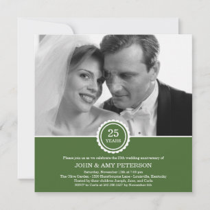 Wonderful Years Anniversary Invitation (Green)