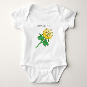 Wonderful Yellow Rose Baby Bodysuit