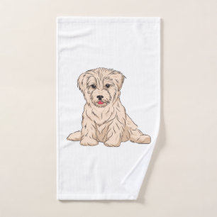wonderfully cute havanese dog design hand towel