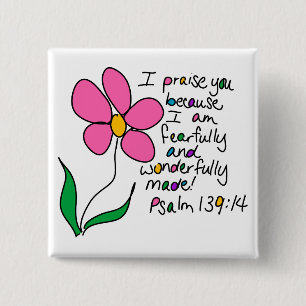 Wonderfully Made 15 Cm Square Badge