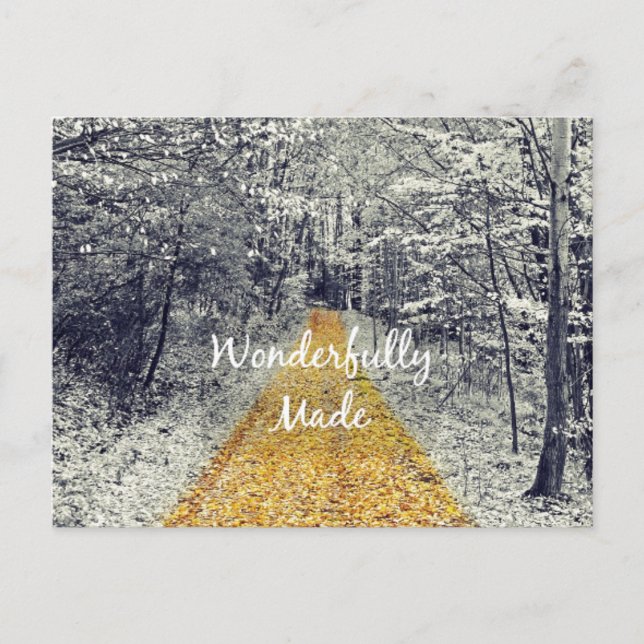 Wonderfully Made Bible Verse Quote Postcard (Front)