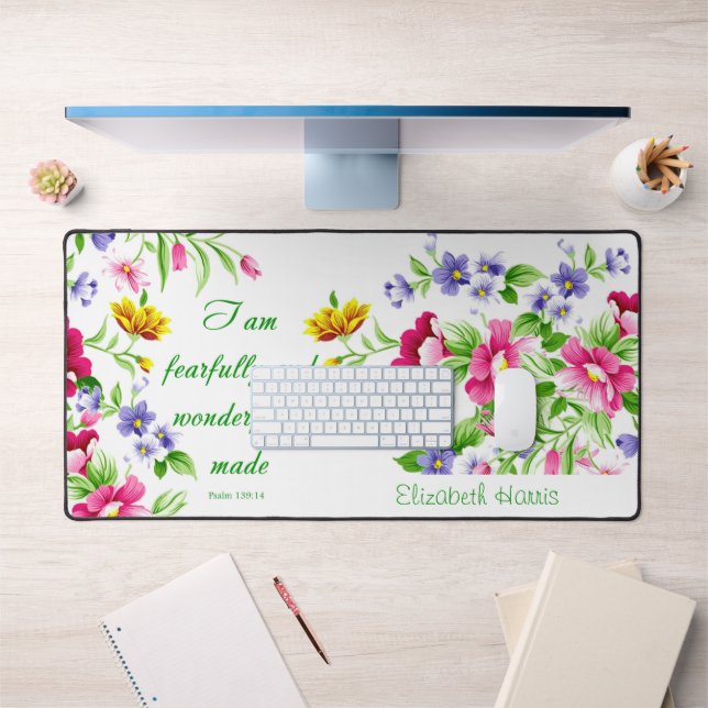 Wonderfully made personalised floral desk mat (Office 1)