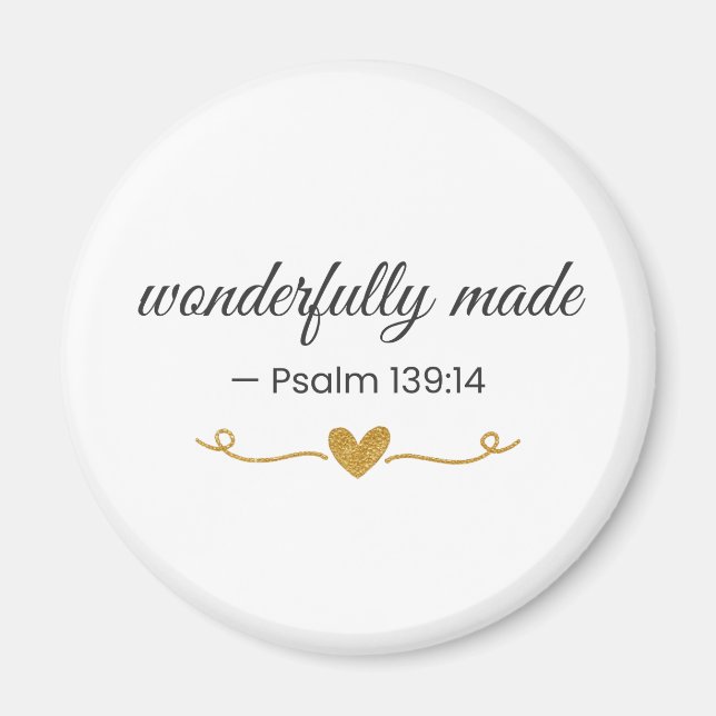  Wonderfully Made – Psalm 139:14 Magnet (Front)