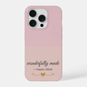 Wonderfully Made Psalm 139:14 Pink Minimalist  iPhone 15 Pro Case