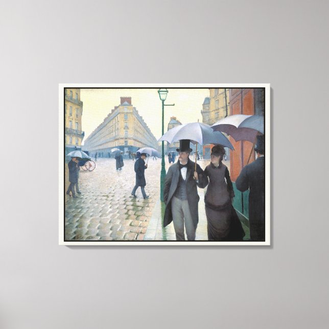 Wonderfully realistic painting Rainy day in Paris Canvas Print (Front)