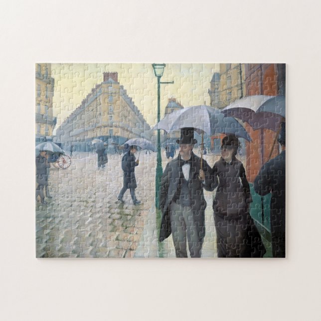 Wonderfully realistic painting Rainy day in Paris Jigsaw Puzzle (Horizontal)