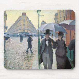 Wonderfully realistic painting Rainy day in Paris Mouse Mat