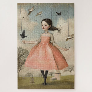 Wonderfully Weird Vintage Dancing Girl Difficult  Jigsaw Puzzle