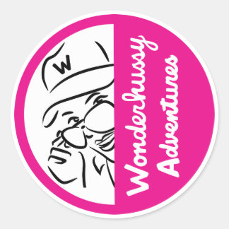Wonderhussy Adventures Pink & White Peek-a-boo Classic Round Sticker