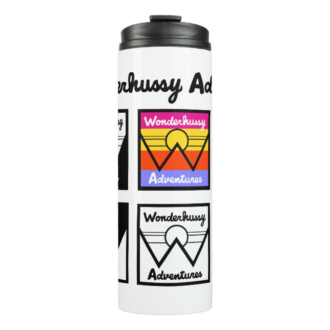 Wonderhussy Adventures Repeating Logo Thermal Tumbler (Front)