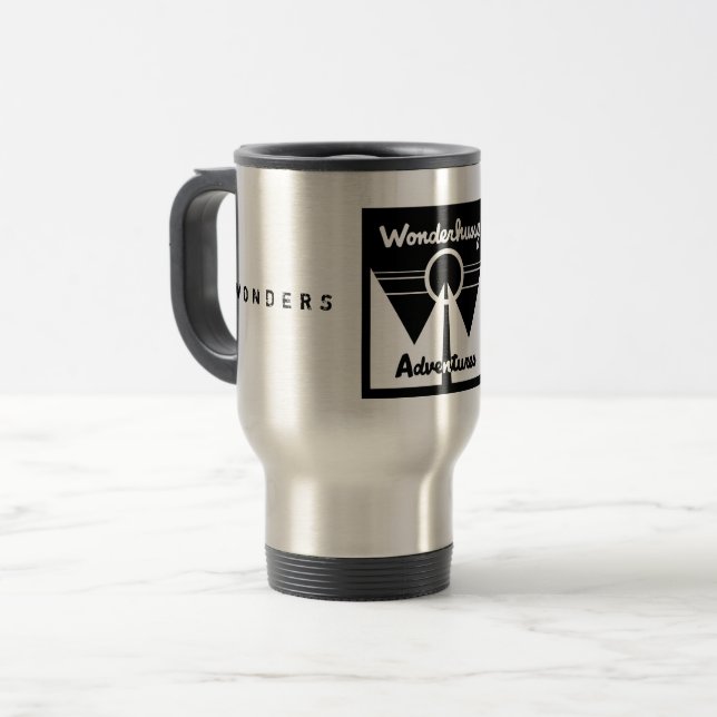 Wonderhussy Adventures Spotlight Logo Travel Mug (Front Left)