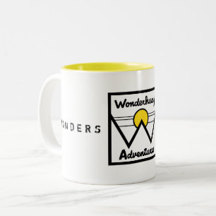 Wonderhussy Adventures Sunny Mountain Logo Two-Tone Coffee Mug