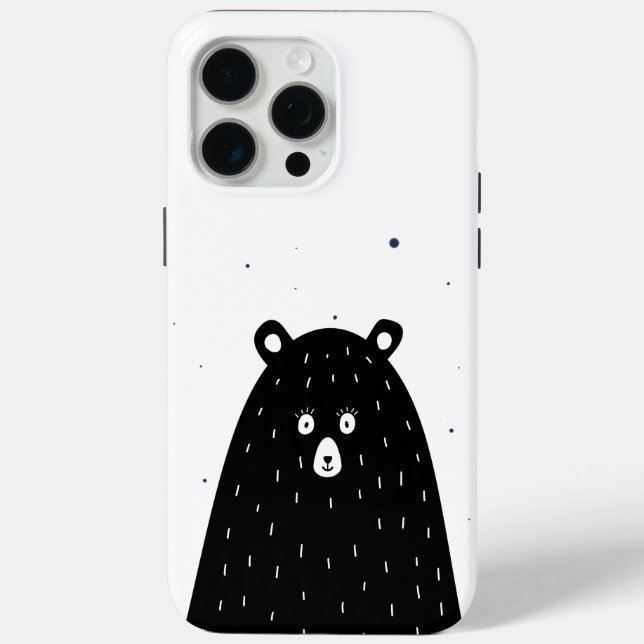 Wondering Surprised Black cartoon Panda Case-Mate iPhone Case (Back)
