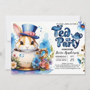 Wonderland Adventure Tea Party Baby Shower Invitation