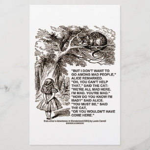 Wonderland Alice Go Among Mad People Quote