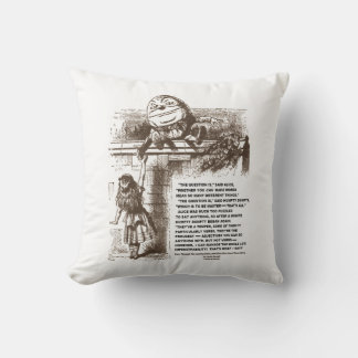 Wonderland Alice Humpty Dumpty Conversation Quote Cushion