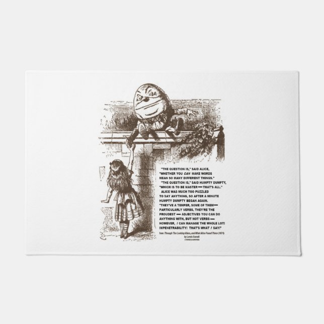 Wonderland Alice Humpty Dumpty Conversation Quote Doormat (Front)