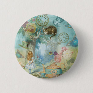 Wonderland - Alice In Wonderland Collage 6 Cm Round Badge