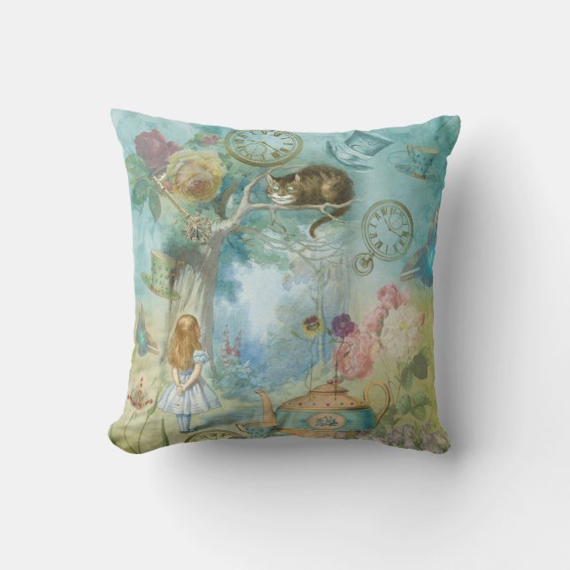 Wonderland - Alice in Wonderland Collage Cushion (Front)