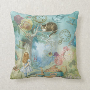 Wonderland - Alice in Wonderland Collage Cushion