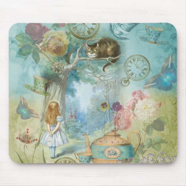 Wonderland - Alice In Wonderland Collage Mouse Mat (Front)