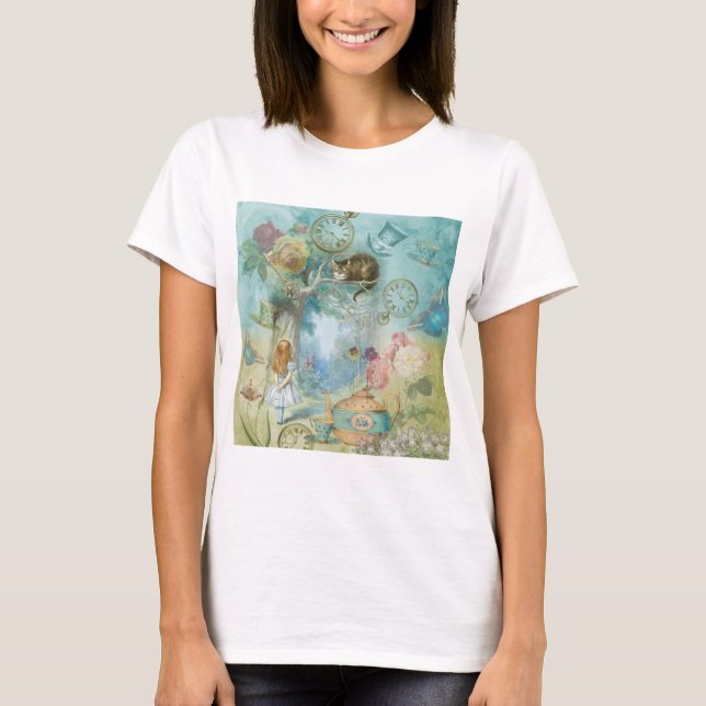 Wonderland - Alice In Wonderland Collage T-Shirt (Front)
