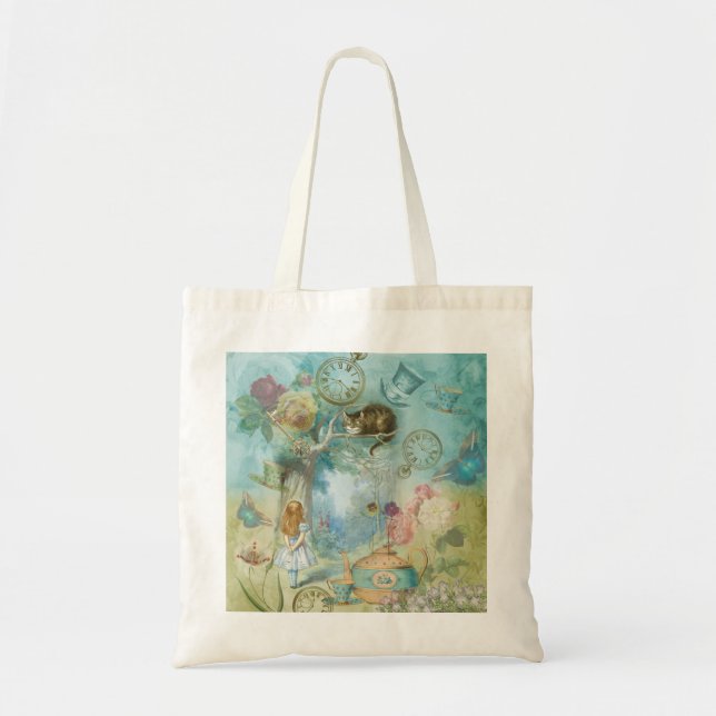 Wonderland - Alice In Wonderland Collage Tote Bag (Front)