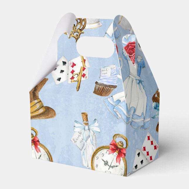 Wonderland Alice Pattern Favour Box (Front Side)