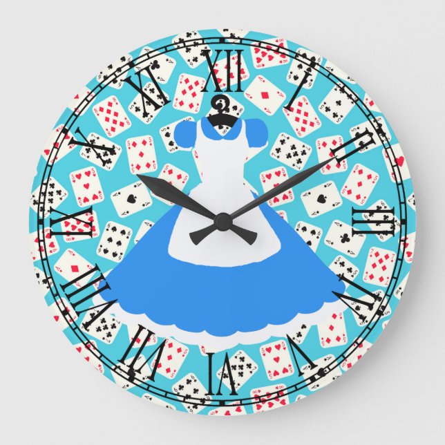 Wonderland Alice Pattern Large Clock (Front)