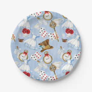 Wonderland Alice Pattern Paper Plate